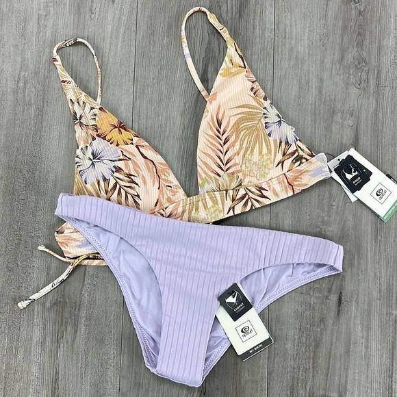 ☀️RIP CURL☀️ PARADISE CALLING L/A TRI PREMIUM SURF CHEEKY PANT BIKINI SET - Picture 7 of 16